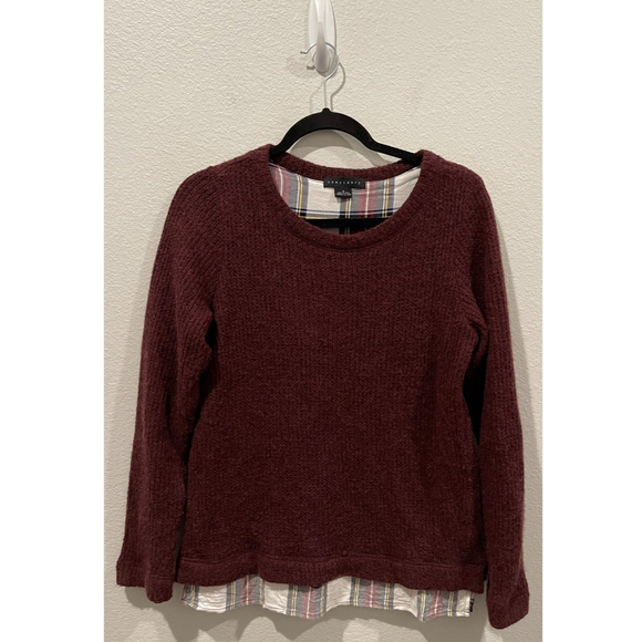 SANCTUARY Burgundy Long Sleeve Round Neck Sweater - Picture 1 of 3